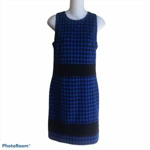 Michael Michael Kors Black Blue Sheath Dress 10 Sleeveless Visible Back Zipper